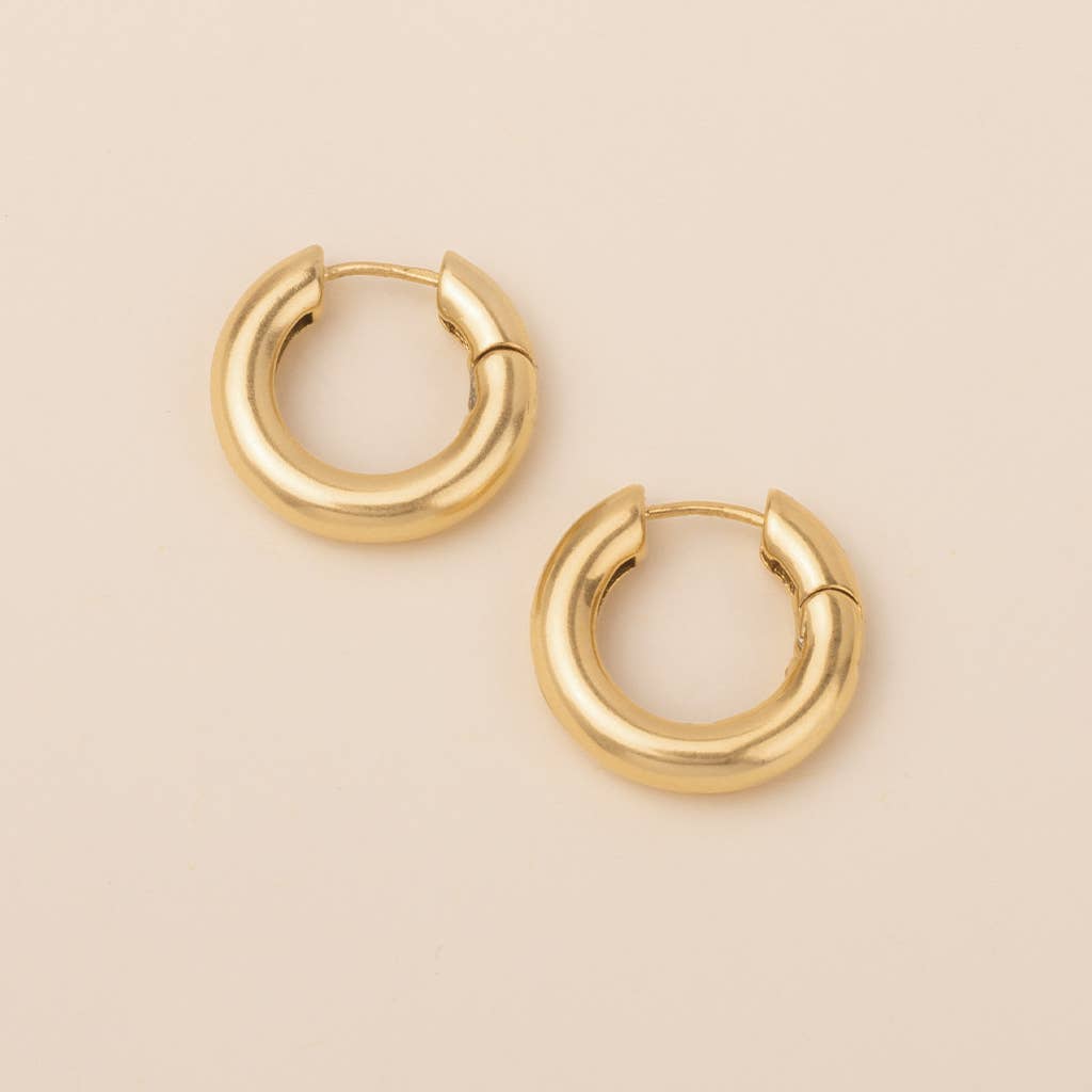 Stellar Gold Vermeil Hoop Earrings-Lemons and Limes Boutique