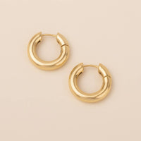 Stellar Gold Vermeil Hoop Earrings-Lemons and Limes Boutique