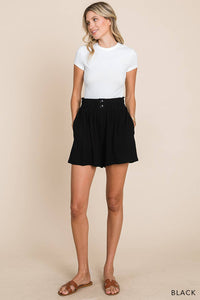 Soft Blended Button Detail Shorts in Coral-Lemons and Limes Boutique