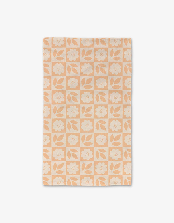 Floral Checkerboard Luxe Hand Towel by Geometry-Lemons and Limes Boutique
