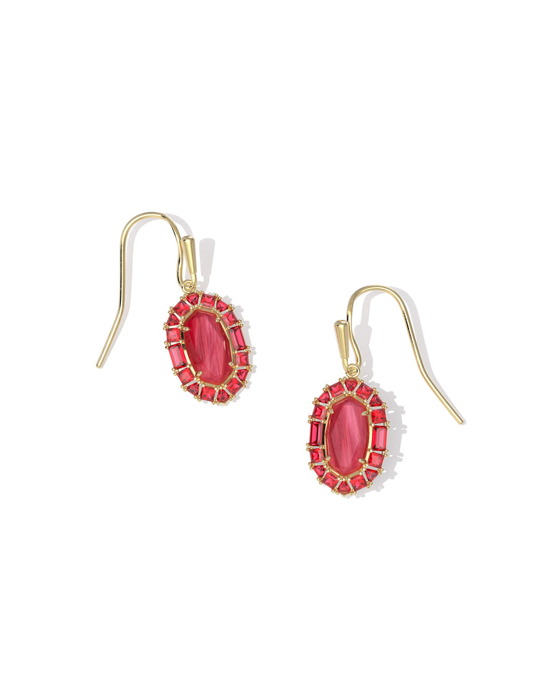 Lee Crystal Frame Drop Earrings in Gold Raspberry Illusion by Kendra Scott-Lemons and Limes Boutique