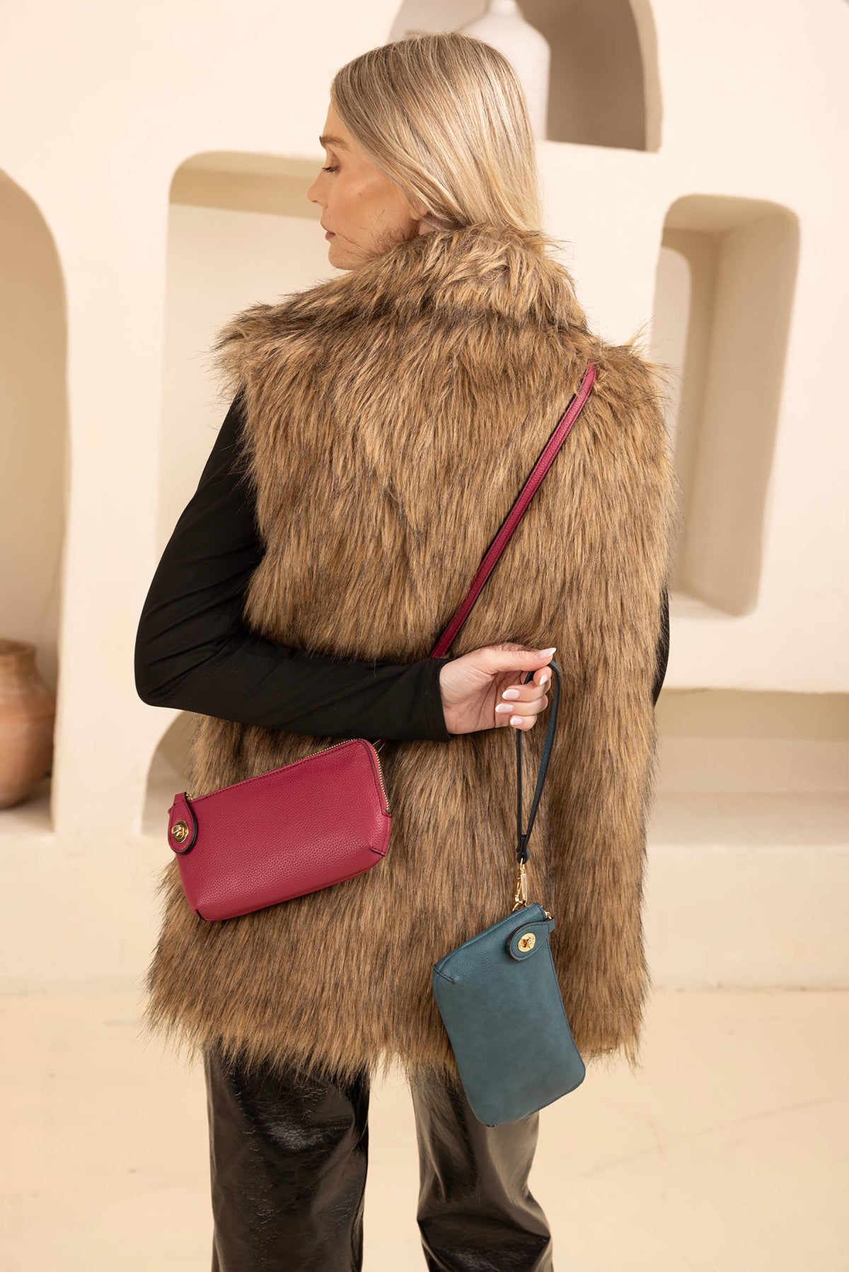 Kendall Crossbody/Wristlet in Taupe-Lemons and Limes Boutique