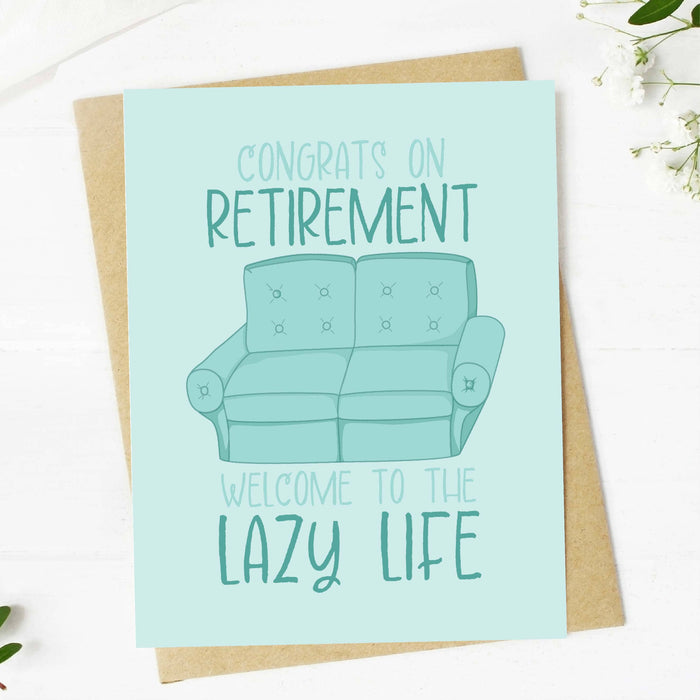 Congrats On Retirement - Welcome To The Lazy Life Couch Card-Lemons and Limes Boutique