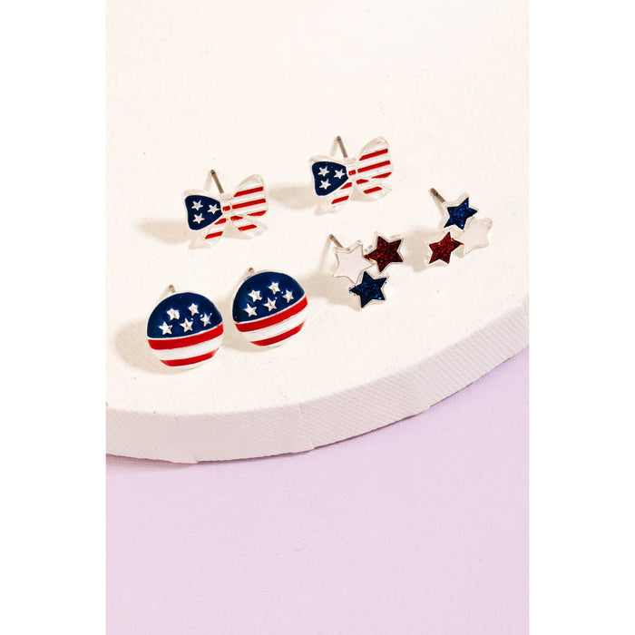 American Themed Stud Earrings in Assorted Styles-Lemons and Limes Boutique