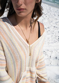 18K Gold PVD Stainless Steel Adjustable Ball Charm Necklace-Lemons and Limes Boutique