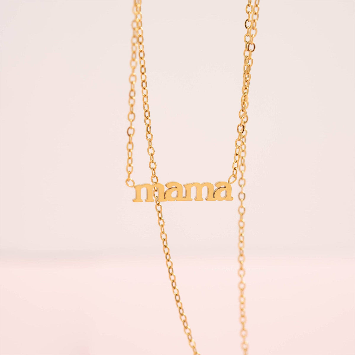 18K Gold PVD Stainless Steel Mama Charm Necklace
