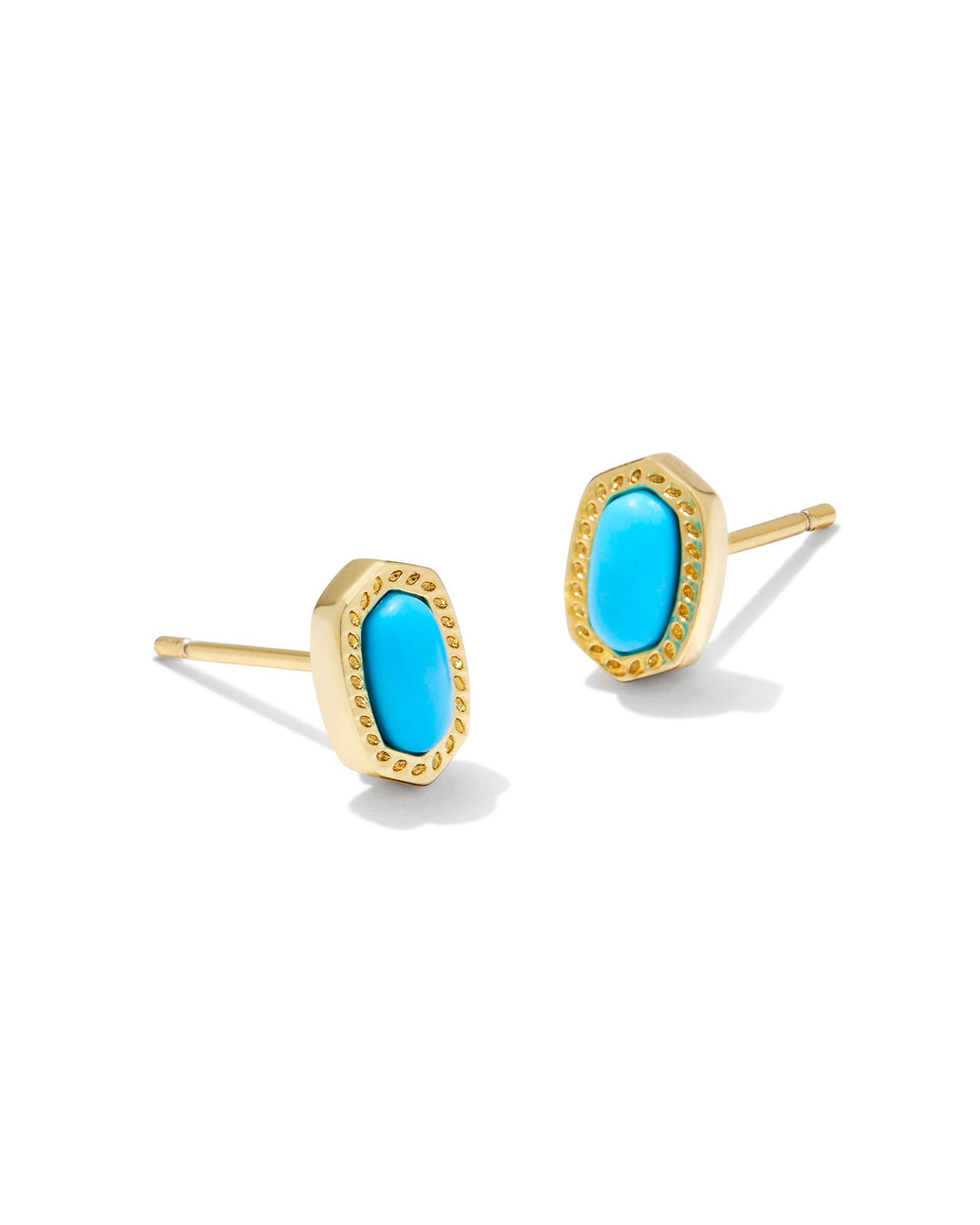 Mini Ellie Stud Earrings in Gold Turquoise Magnesite by Kendra Scott-Lemons and Limes Boutique