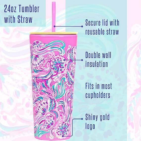 Tumbler with Straw in Don't Be Jelly by Lilly Pulitzer--Lemons and Limes Boutique