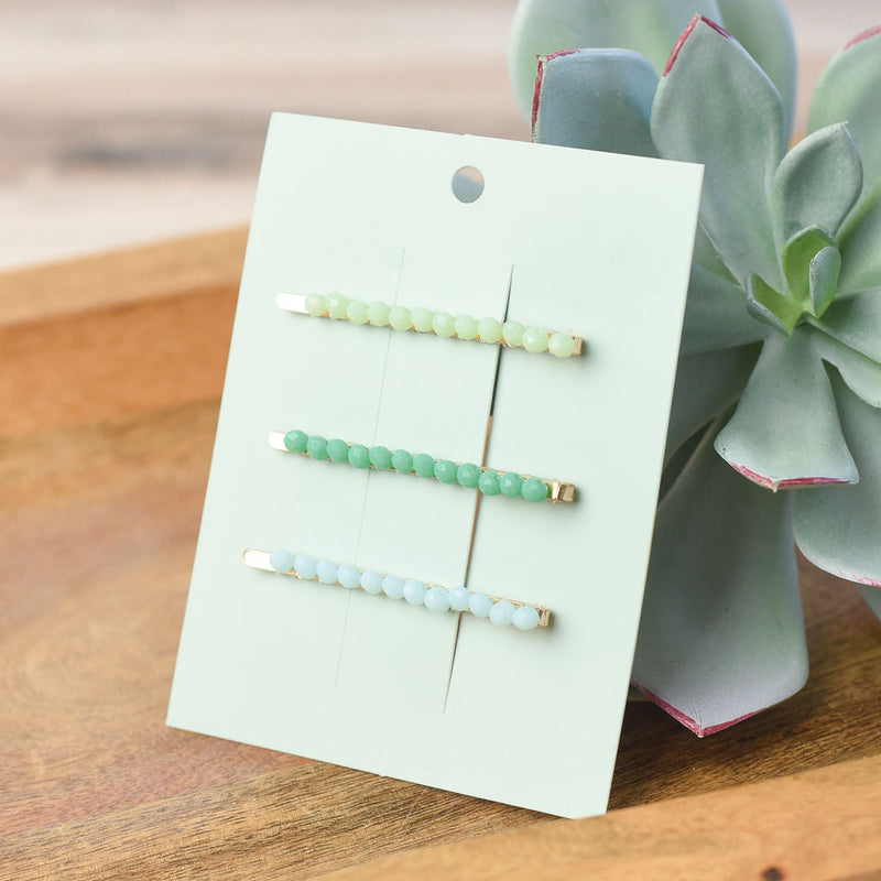 Lillian Beaded Hair Pin Barrette Set-Barrette-Lemons and Limes Boutique