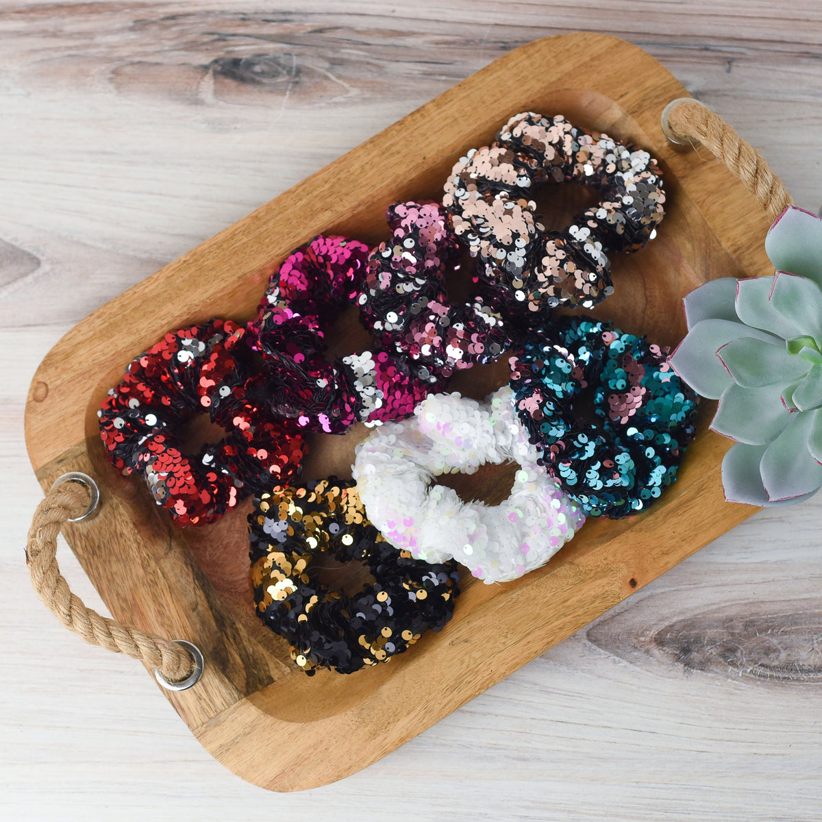 Sequin Hair Scrunch Set (mixed set of 10)-Hair Accessories-Lemons and Limes Boutique
