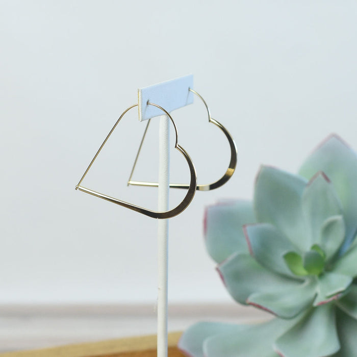 Wire Heart Hoop Earrings-Lemons and Limes Boutique