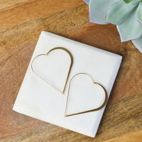 Wire Heart Hoop Earrings-Lemons and Limes Boutique