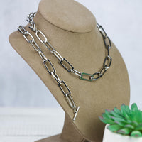 Serena Link Necklace and Bangle Bracelet with Toggle Closure In Gold or Silver--Lemons and Limes Boutique