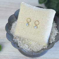 Olivia Circle and Gemstone Drop Earrings-Howlite-Lemons and Limes Boutique