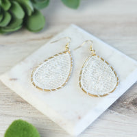 Lace Teardrop Dangle Earrings-Dangle Earrings-Lemons and Limes Boutique