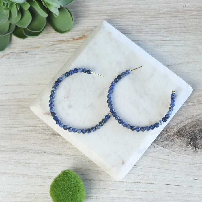 Beaded Wire Hoop Earrings-Earrings-Lemons and Limes Boutique