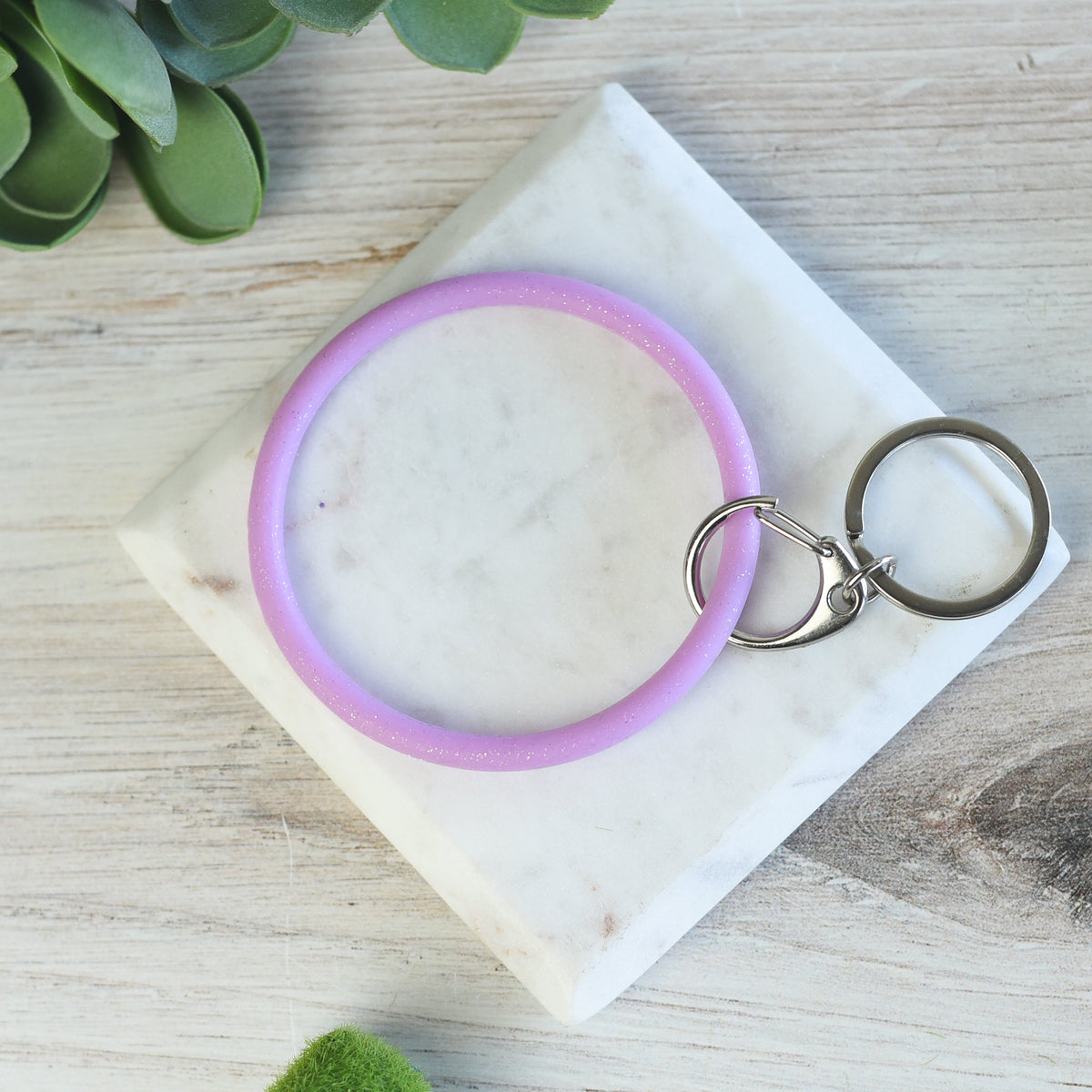 Penny Hands Free Slim Glitter Silicone Bangle Keychain Ring-Keychain-Lilac-Lemons and Limes Boutique