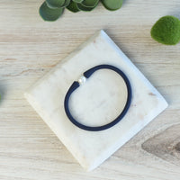 Balance Bangle Bracelets: Silicone and Pearl-Navy-Lemons and Limes Boutique