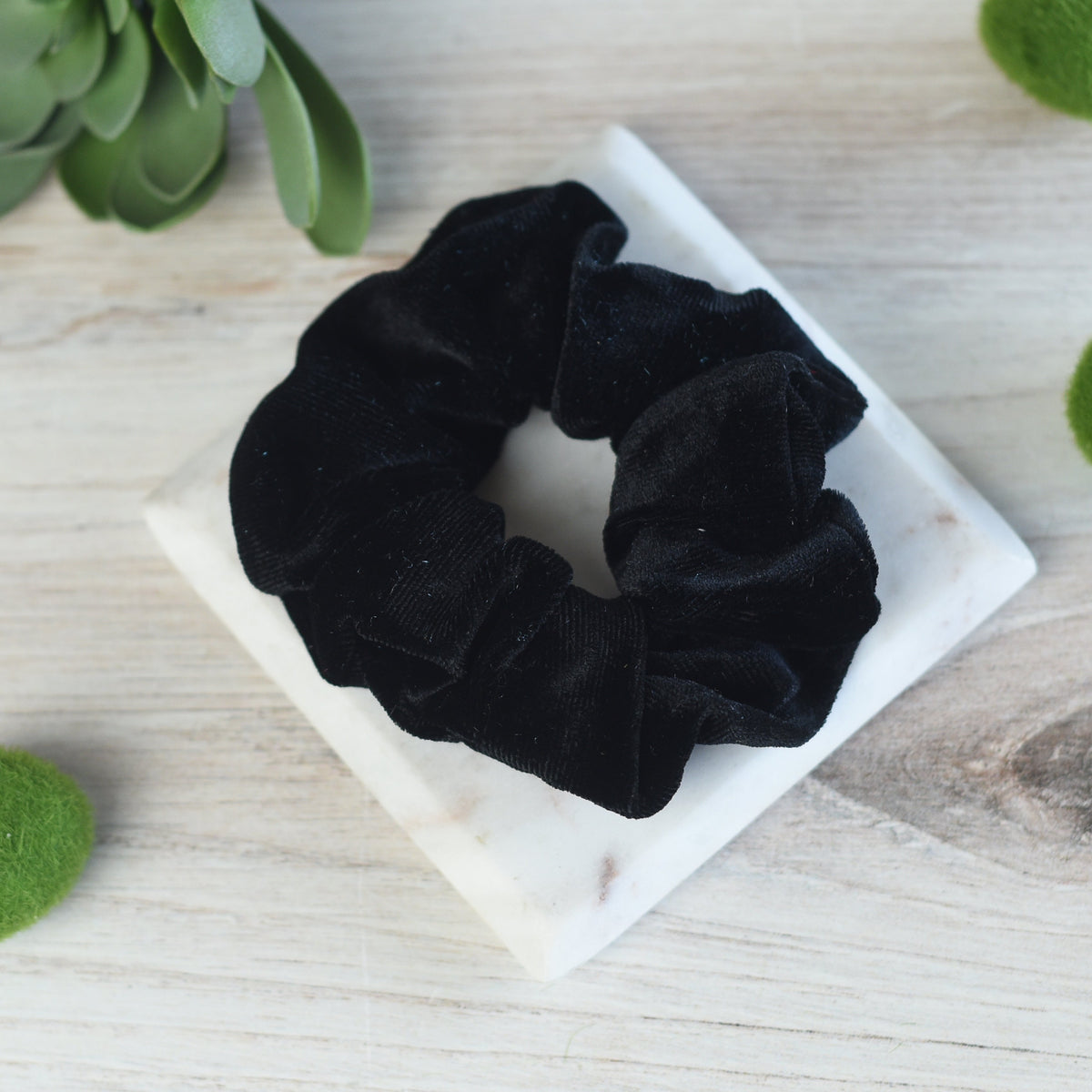 Velvet Hair Scrunch-Hair Accessories-Black-Lemons and Limes Boutique