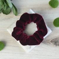 Velvet Hair Scrunch-Hair Accessories-Burgundy-Lemons and Limes Boutique