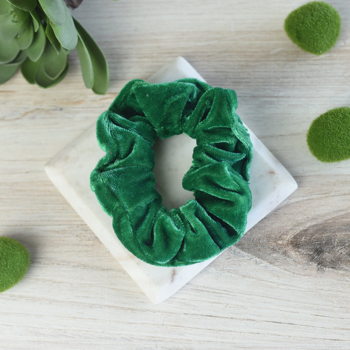 Velvet Hair Scrunch-Hair Accessories-Green-Lemons and Limes Boutique