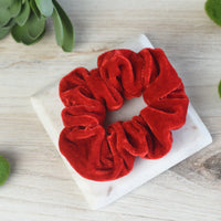 Velvet Hair Scrunch-Hair Accessories-Red-Lemons and Limes Boutique