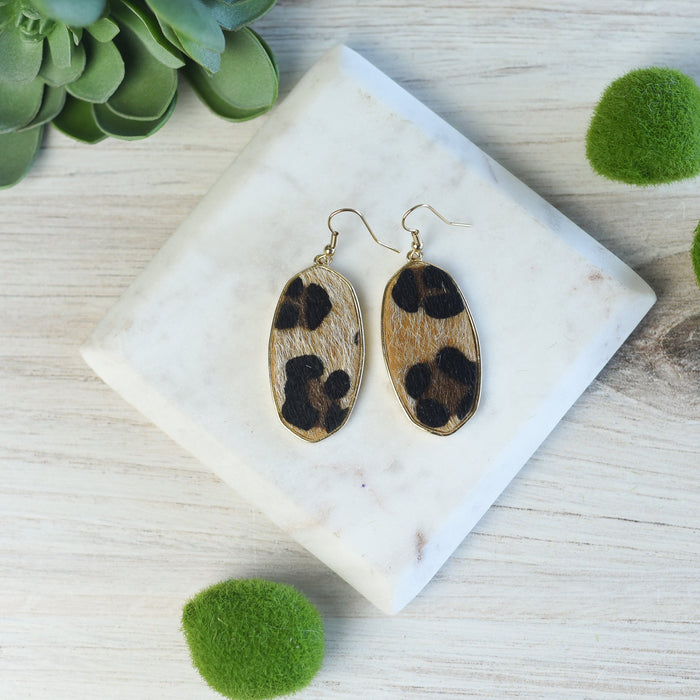 Leopard Dangle Earrings-Dangle Earrings-Lemons and Limes Boutique