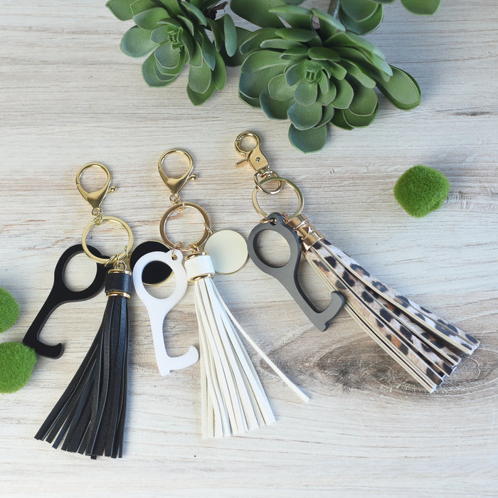Tassel Keychain with Hands Free Device-Keychain-Lemons and Limes Boutique