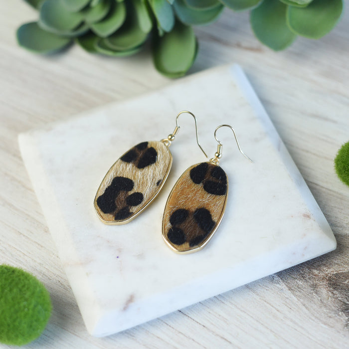 Leopard Dangle Earrings-Dangle Earrings-Lemons and Limes Boutique