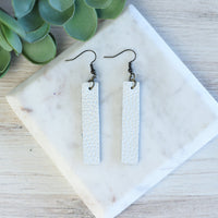 Genuine Leather Drop Dangle Earrings-Dangle Earrings-White-Lemons and Limes Boutique