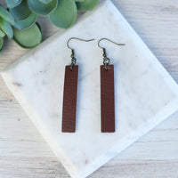 Genuine Leather Drop Dangle Earrings-Dangle Earrings-Brown-Lemons and Limes Boutique