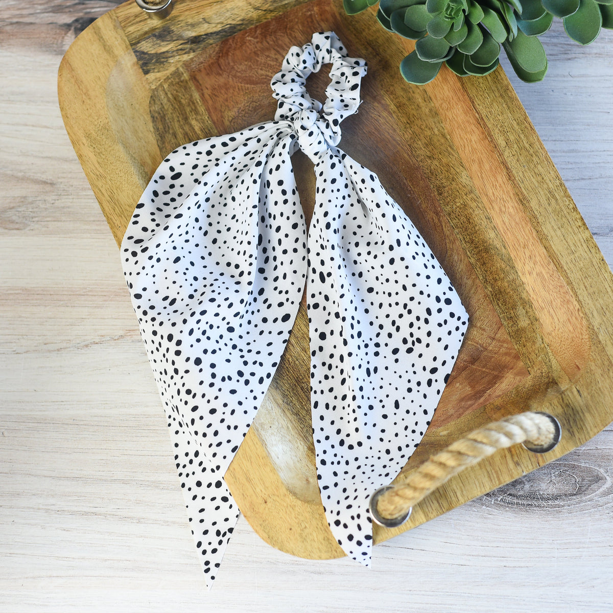 Spotty Dot Hair Scarf-White-Lemons and Limes Boutique
