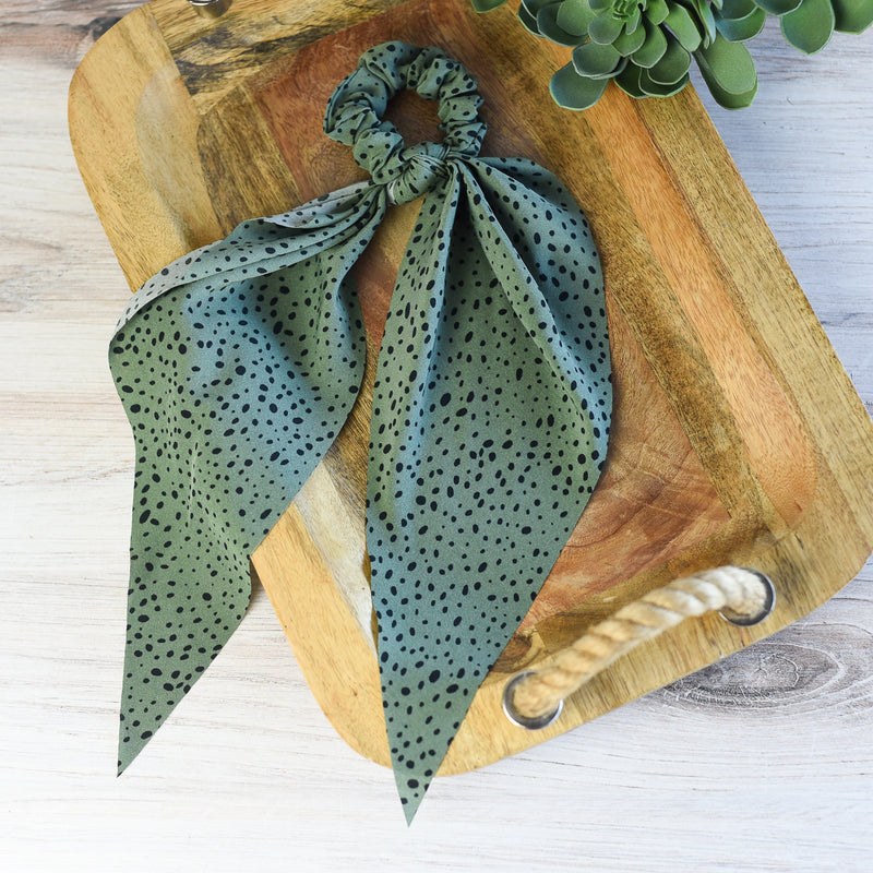Spotty Dot Hair Scarf-Forest-Lemons and Limes Boutique