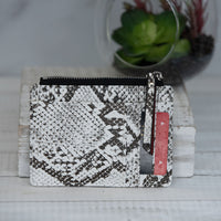 Molly Snake Print Coin Zip Pouch-Coin Holder-White-Lemons and Limes Boutique