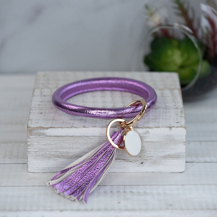 Hannah Hands Free Bangle Keychain-Metallic Purple-Keychain-Lemons and Limes Boutique