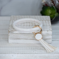 Hannah Hands Free Bangle Keychain-Pink Marble-Keychain-Lemons and Limes Boutique