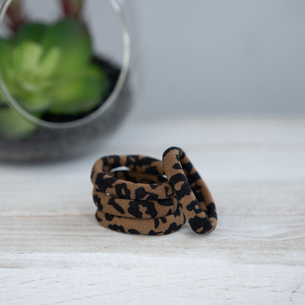Fabric Softie Hair Ties-Hair Accessories-Dark Leopard-Lemons and Limes Boutique