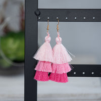 Ombré Silky Tassel Earrings-Earrings-Pink-Lemons and Limes Boutique