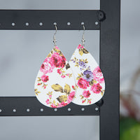 Floral Teardrop Dangle Earrings-Dangle Earrings-Pink Floral-Lemons and Limes Boutique