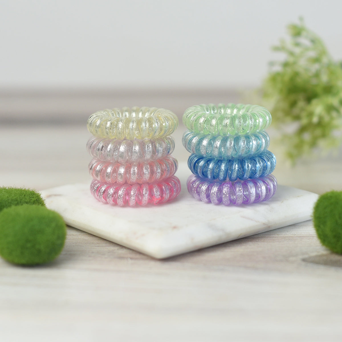 Medium Lauren Lane Hair Coil Set in Pastel Glitter--Lemons and Limes Boutique