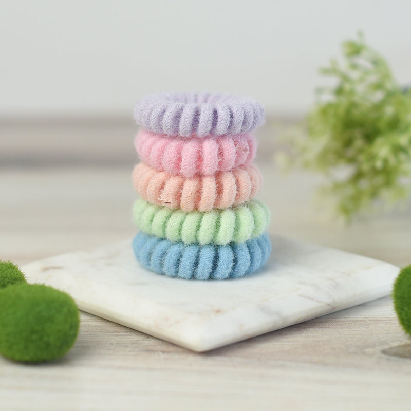 Medium Chenille Lauren Lane Hair Coil Set in Pastel or Harvest-Pastel-Lemons and Limes Boutique