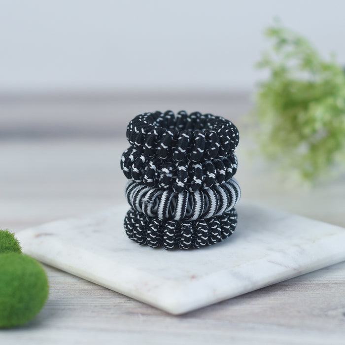 Medium Lauren Lane Hair Coil Set in Black and White--Lemons and Limes Boutique