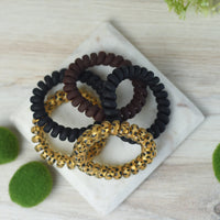 Large Lauren Lane Hair Coil Set in Leopard-Hair Accessories-Lemons and Limes Boutique