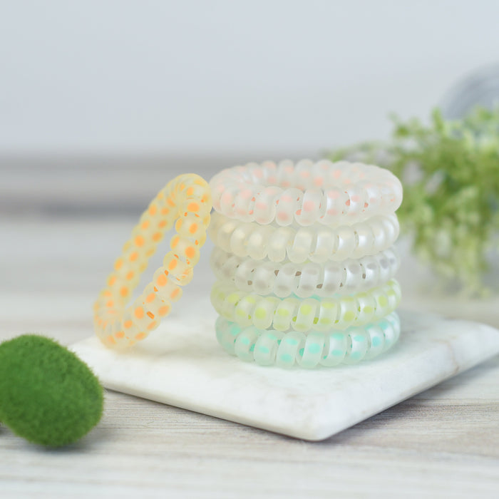 Large Lauren Lane Hair Coil Set in Matte Dot Translucent--Lemons and Limes Boutique