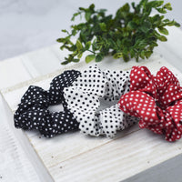 Hair Scrunch Set in Pin Dot (Red, Black and White)--Lemons and Limes Boutique