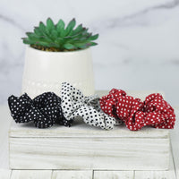 Hair Scrunch Set in Pin Dot (Red, Black and White)--Lemons and Limes Boutique