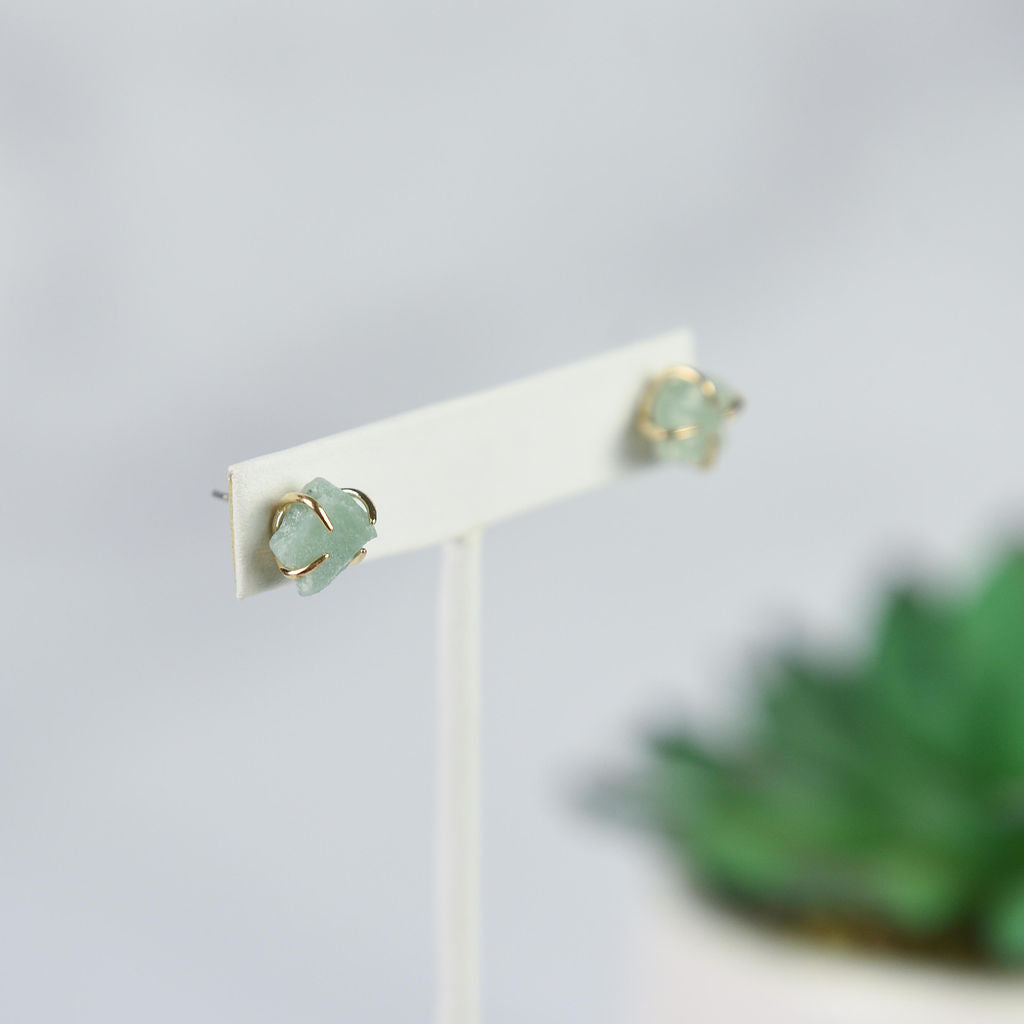 Tory Semi Precious Natural Stone Claw Stud Earrings--Lemons and Limes Boutique