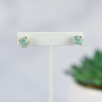 Tory Semi Precious Natural Stone Claw Stud Earrings-Amazonite-Lemons and Limes Boutique