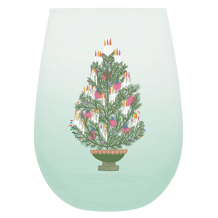 Stemless Wine Glass - Vintage Tree-Lemons and Limes Boutique