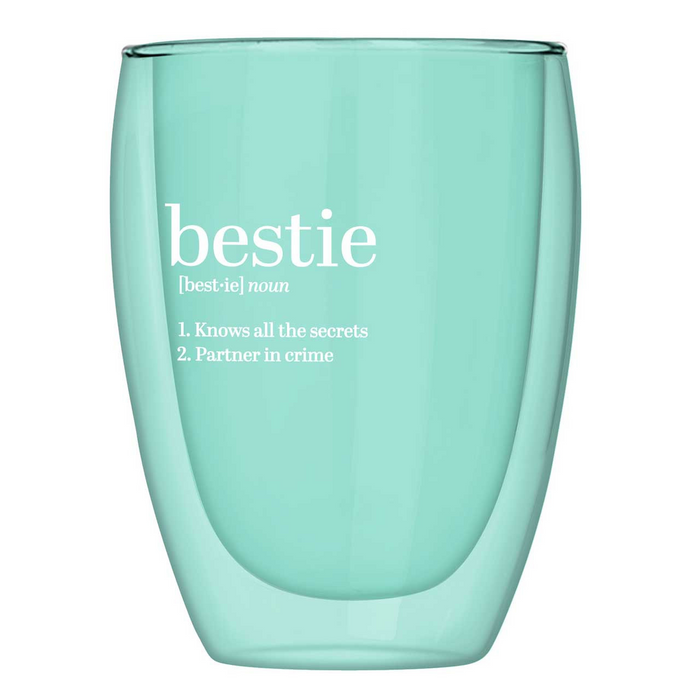 Double-Wall Stemless Glass - Bestie-Lemons and Limes Boutique